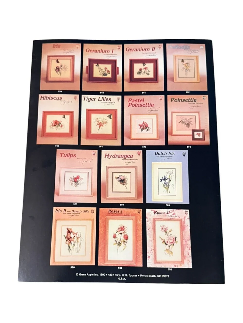 Daisies Cross Stitch Pattern from Original Watercolors by Janet Powers